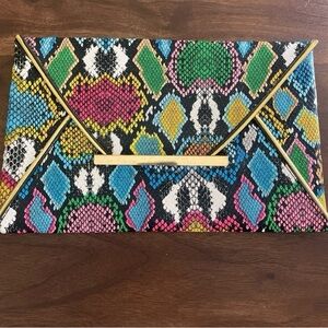 Animal Print Envelope Clutch